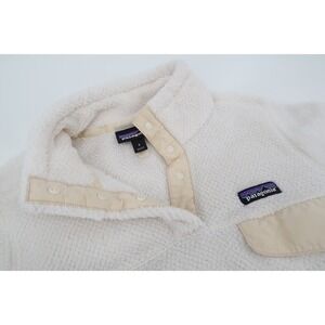 Patagonia Snap-T Retool Womens Small White Cream Polartec Fleece Pullover Jacket
